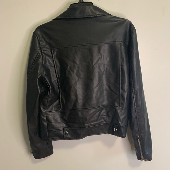 Black Faux Leather Jacket #163 - Picture 12 of 15
